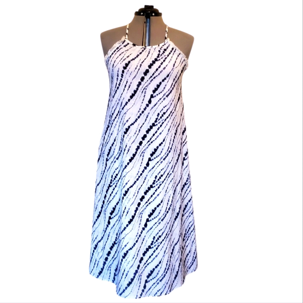 I.N.C Earth Medium Blue tie dye dress